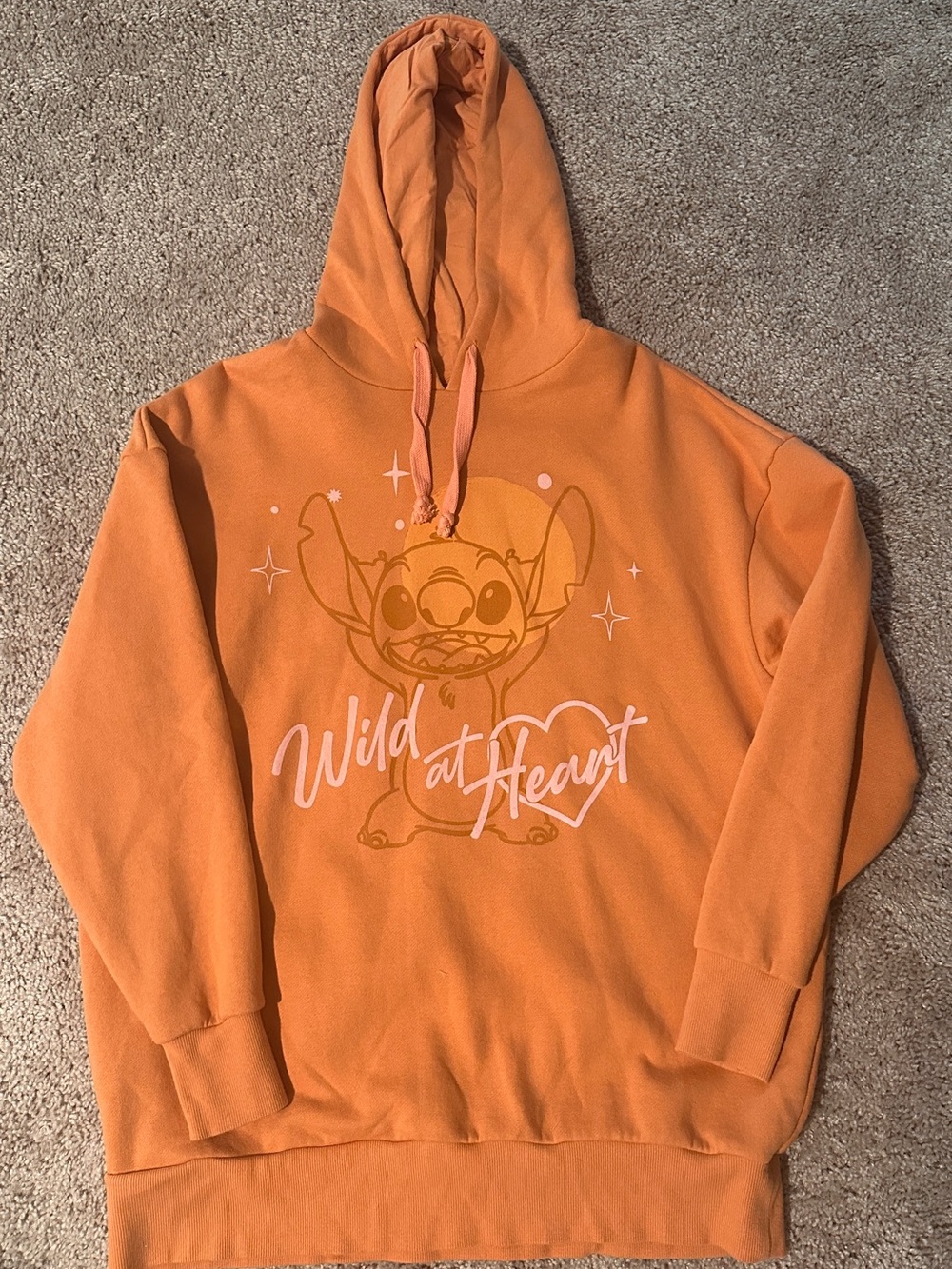 Disney Peach Polka-Dot Hoodie with Pink Drawstrings